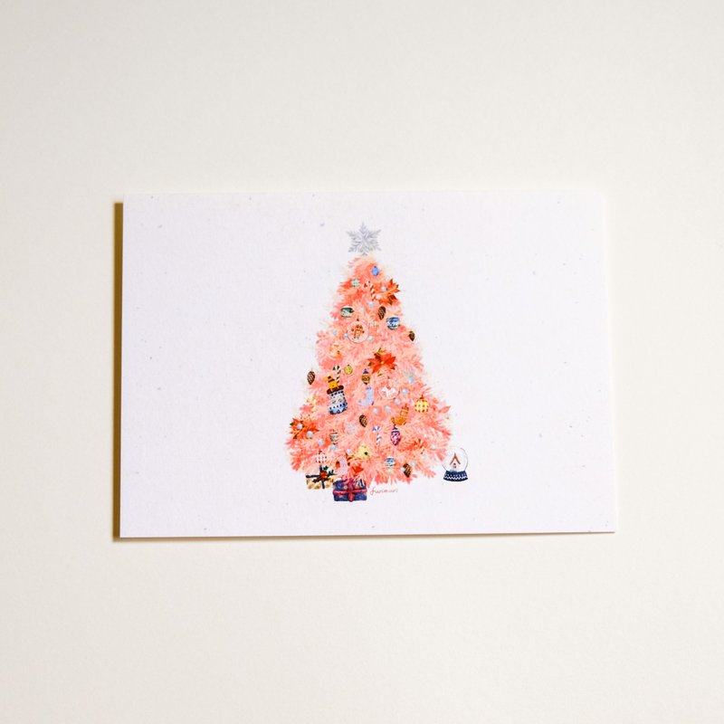 明信片 曾經最美的聖誕樹 聖誕卡 - 卡片/明信片 - 紙 粉紅色