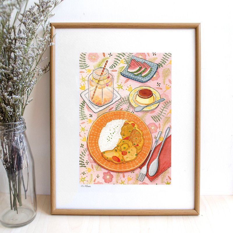 Curry rice －食物印制插畫 (print) - 掛牆畫/海報 - 紙 