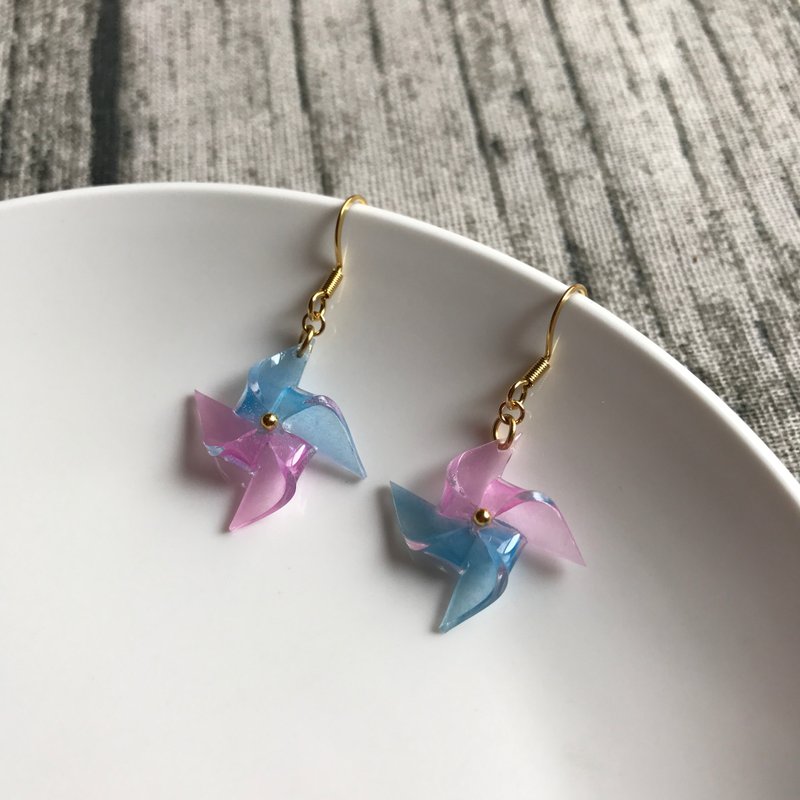 Windmill earrings - ต่างหู - พลาสติก สึชมพู