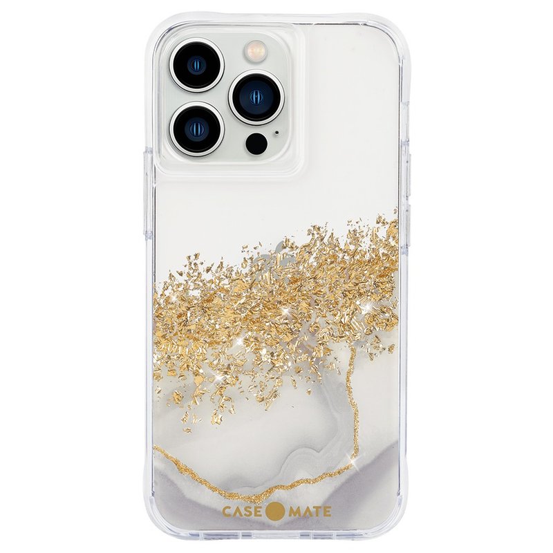 iPhone 14 series Karat Marble gilt stone pattern eco-friendly antibacterial anti-drop protective case - Gadgets - Other Materials 