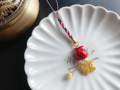 樂藏｜輕珠寶｜手作能量 招財 高品金鈦晶 錢袋 暴富 硃砂 擋煞 禮物 手機掛 包掛 五色
