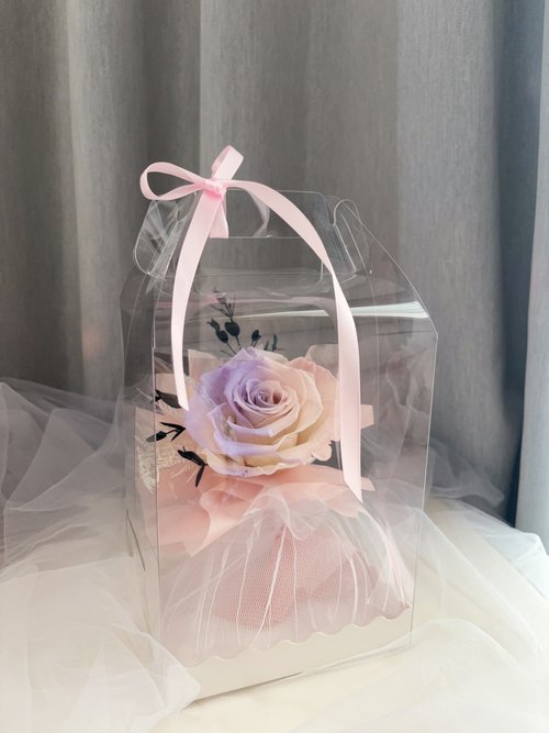 花天使 Floral.angelia 永生花｜不凋花｜乾燥花｜生活美學 24小時出貨/永生花盒/厄瓜多單枝雙色玫瑰 直徑九公分的粉紫玫瑰