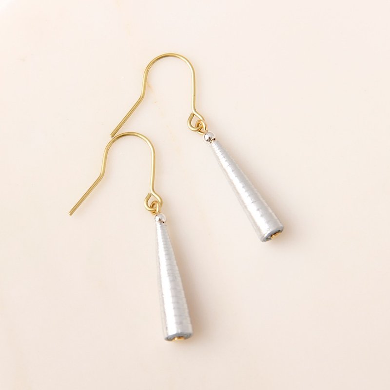 MUSEV Sparkling Silver Small Awl Earrings - Earrings & Clip-ons - Paper Silver