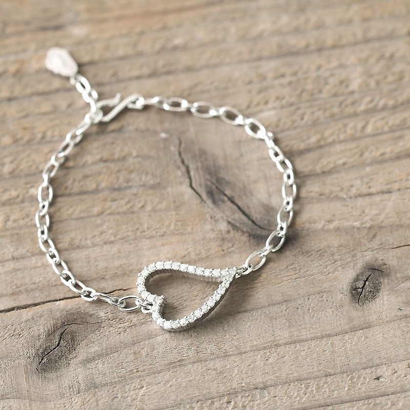Amour Heart Bracelet Silver 925 - สร้อยข้อมือ - โลหะ สีเงิน