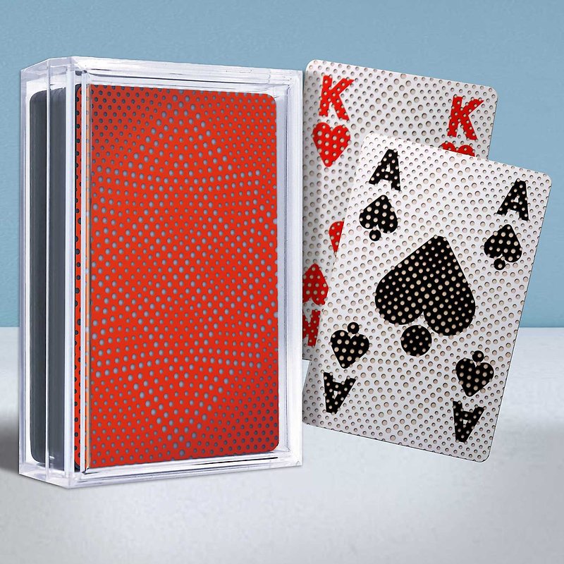 [ROYAL Leyou] Transparent Crystal Dot Playing Cards-Colorful Red - Board Games & Toys - Plastic Multicolor