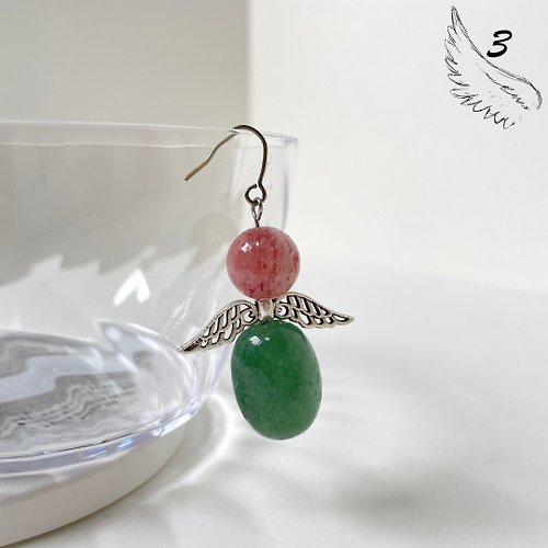 Hoshino Jewelry Kan 112103草莓晶/天然/水晶/飾品/項鏈/耳環/手作/聖誕/聖誕節/新年