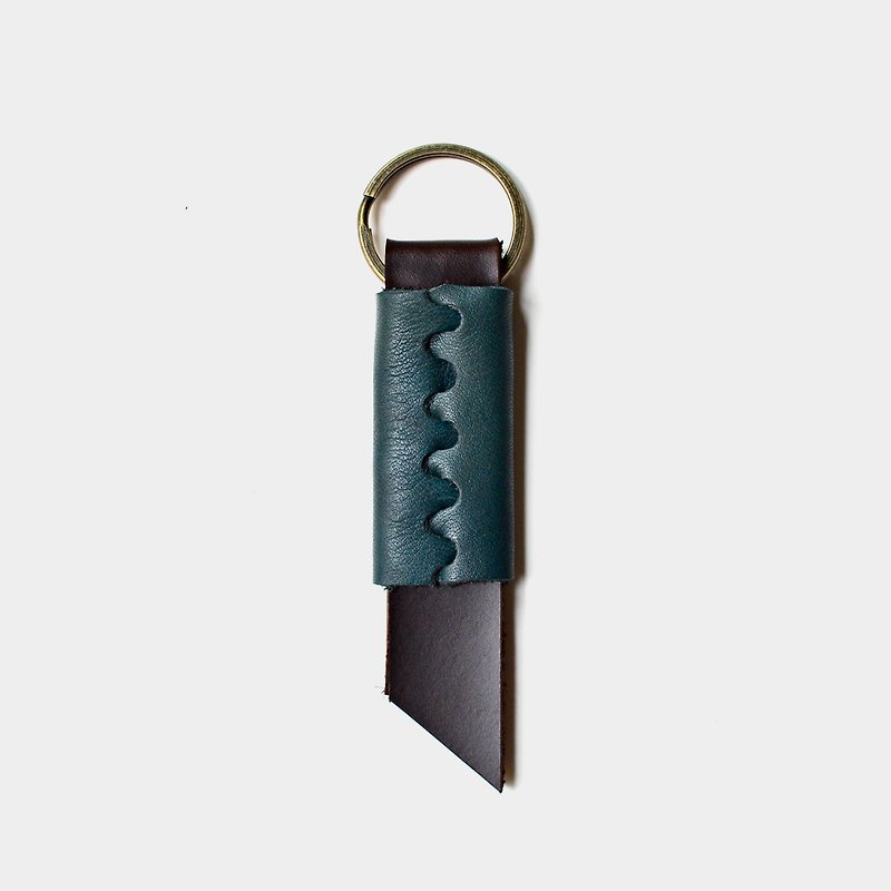 [In the forest of the home path] leather key ring guest carved lettering when the gift leather key ring leather key strap - ที่ห้อยกุญแจ - หนังแท้ สีนำ้ตาล
