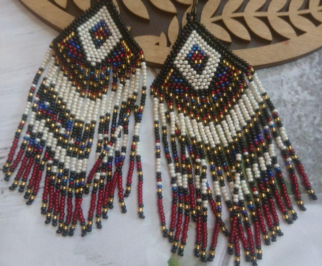 Tribal deals beaded earrings