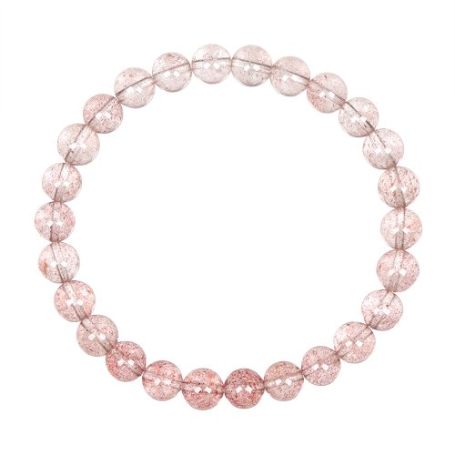 正佳珠寶 Gemsrich Jewelry 【正佳珠寶】草莓晶 淨透漸變草莓籽 6.8-7.3mm 草莓晶手珠