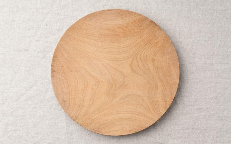 No.31 栃の木皿 24cm　 - 小皿 - 木製 カーキ