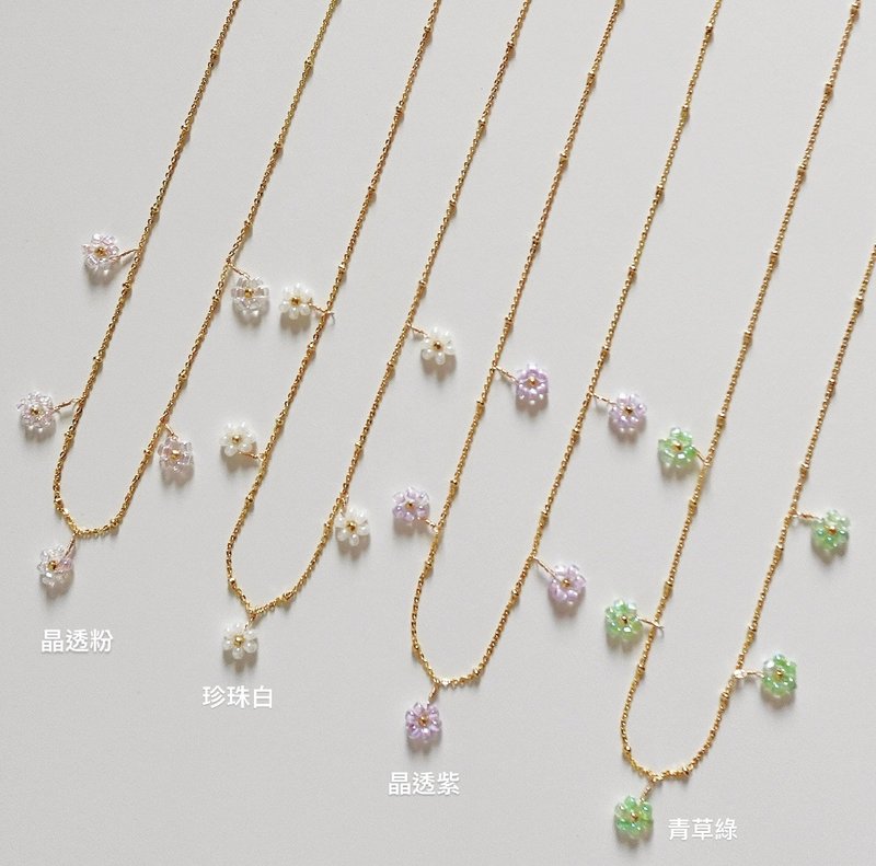 Lily Valley 碎花派對 | 手工串珠項鍊 - 項鍊 - 半寶石 白色