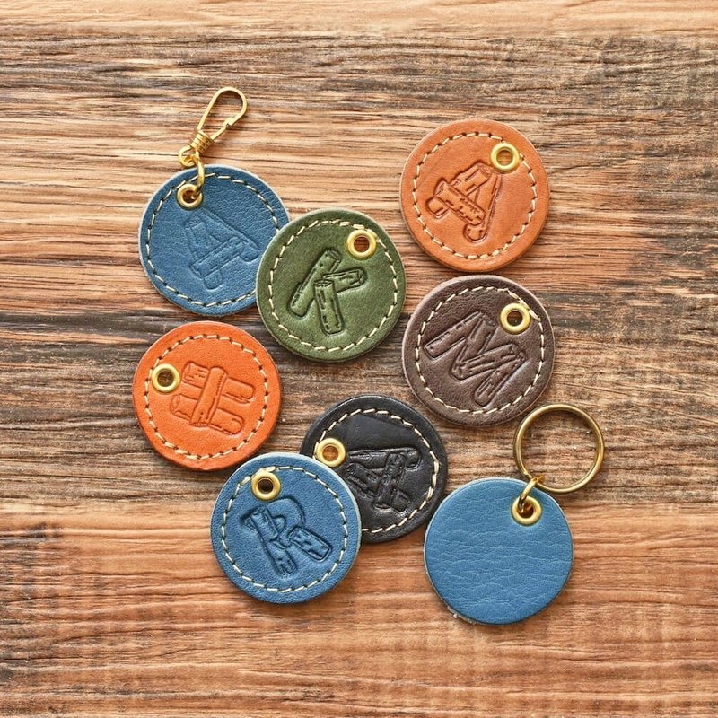 Tochigi Leather Initial Keychain Charm Initial Keyring Made in Japan JAK049 - Keychains - Genuine Leather Multicolor