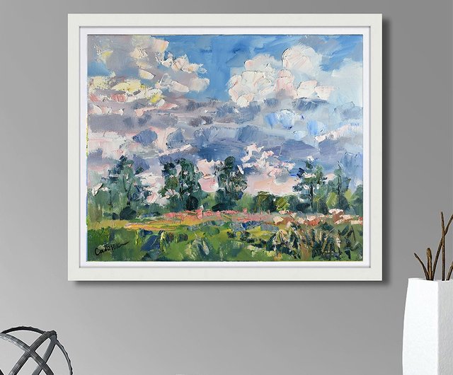 ブルーミング」 手描き 油絵 風景画 原画 油彩画 印象派｜Yahoo