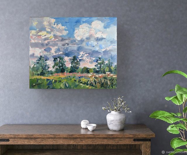 与自然绘画 自然画 風景 油畫原作 作品 雲 原画 印象派