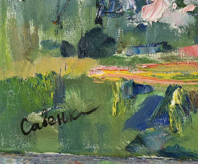 湿地公園」 手描き 油絵 風景画 原画 油彩画 印象派 - メルカリ