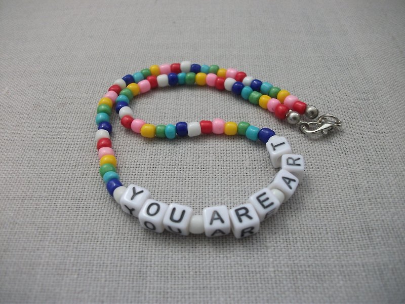 Rainbow beaded choker necklace *you are art* - สร้อยคอ - แก้ว หลากหลายสี