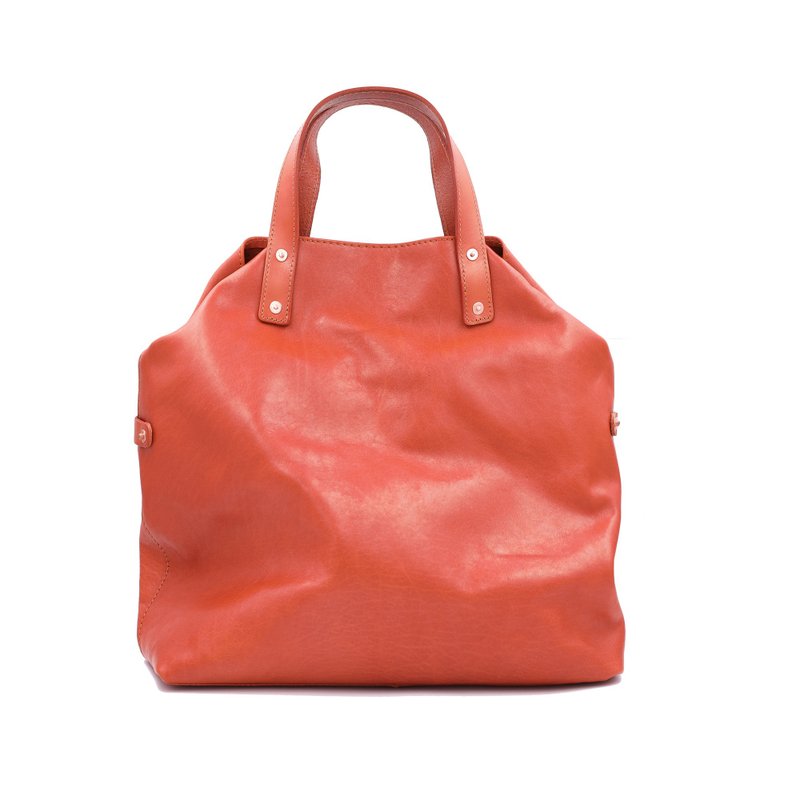 手工植鞣皮革-斜背托特包 leather tote bag - 側背包/斜背包 - 真皮 