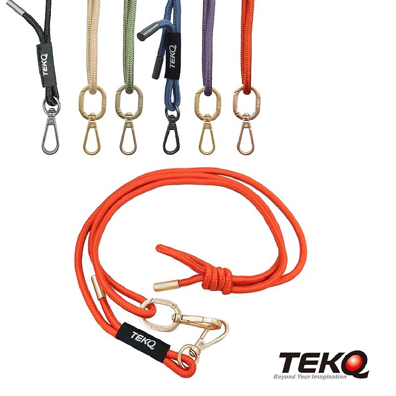 【TEKQ】 6mm braided mobile phone lanyard combination - cross-body strap type, 6 colors in total (with clip) - Lanyards & Straps - Plastic Multicolor