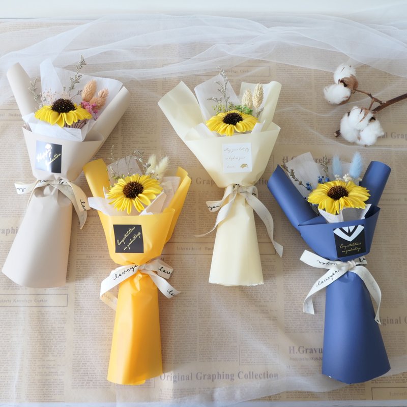 [Single Sola Sunflower Bouquet-You Are the Only Protagonist] Graduation Bouquet/Thank You Bouquet - Dried Flowers & Bouquets - Plants & Flowers 