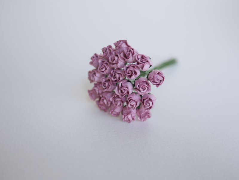 Paper flower, 25 pieces, size 1 x1.2  cm. budding rose flower, plum color. - Other - Paper Purple