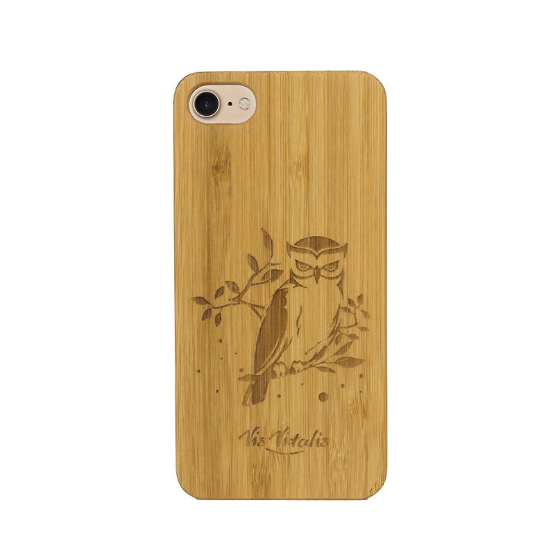 Sen owl bamboo pattern iPhone 7 iPhone 8 mobile phone shell - เคส/ซองมือถือ - ไม้ไผ่ สีกากี