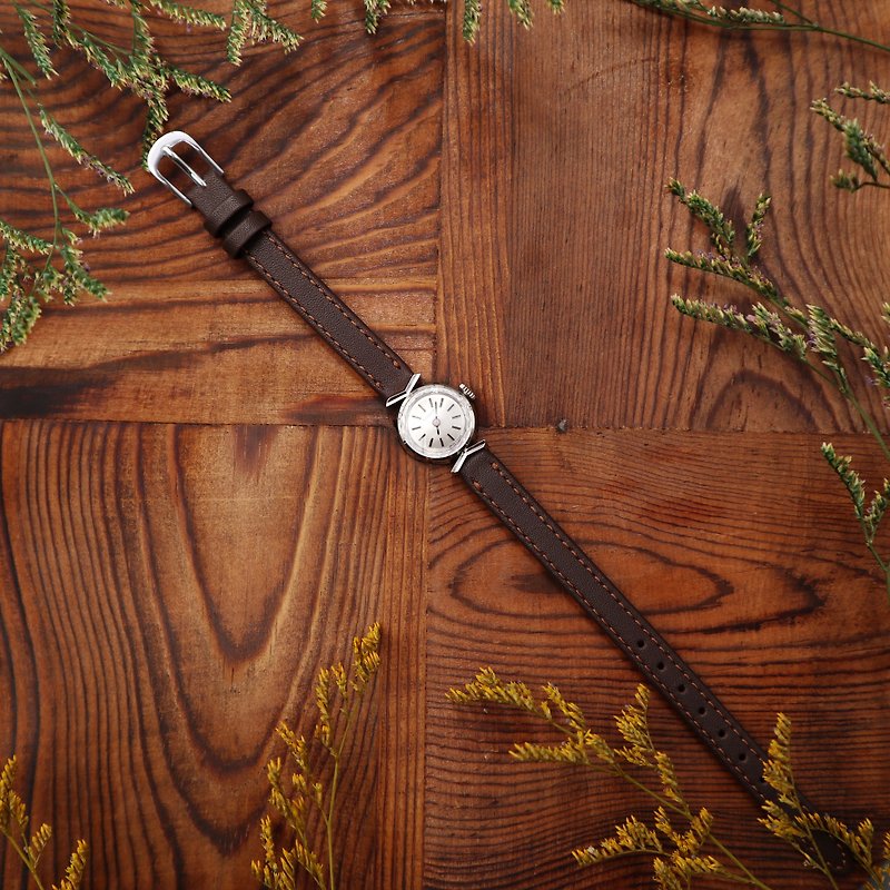 1950年代Tissot Tissot 14kホワイトゴールドプレミアム17 Gemsハンドチェーンメカ​​ニカルムーブメント - 腕時計 - 貴金属 