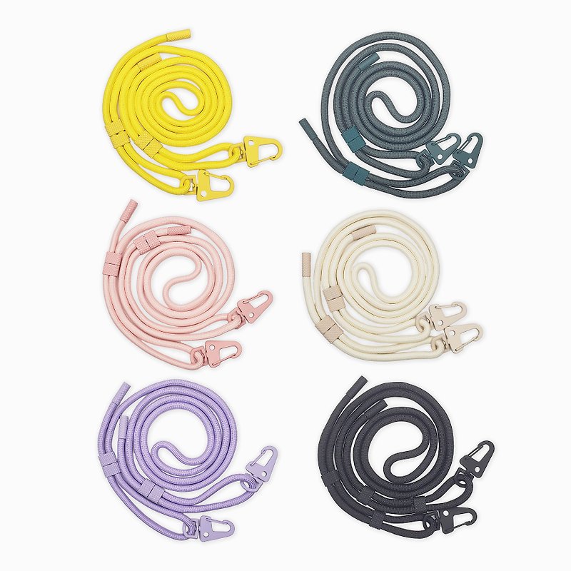 Retractable colorful braided round rope mobile phone lanyard strap - อุปกรณ์เสริมอื่น ๆ - ผ้าฝ้าย/ผ้าลินิน หลากหลายสี