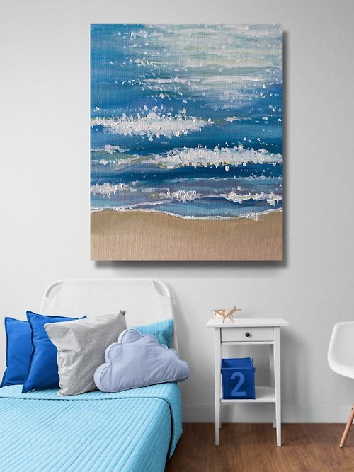 ArtGil 抽像風景 丙烯畫 室內畫 房間裝飾 家居擺設 百搭藝術 Tranquil Ocean－Living room paintings Nature sea