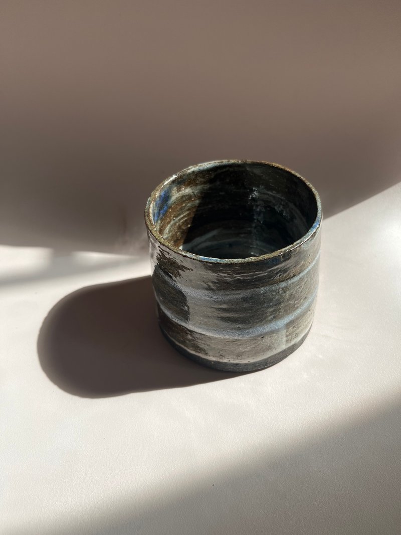 Cup / Tea Brewing Bowl - Black Landscape and Sea - Teapots & Teacups - Pottery 