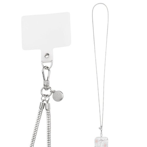 COACH • kate spade 數位精品 【kate spade】精品手機斜跨鍊 銀色蛇鍊