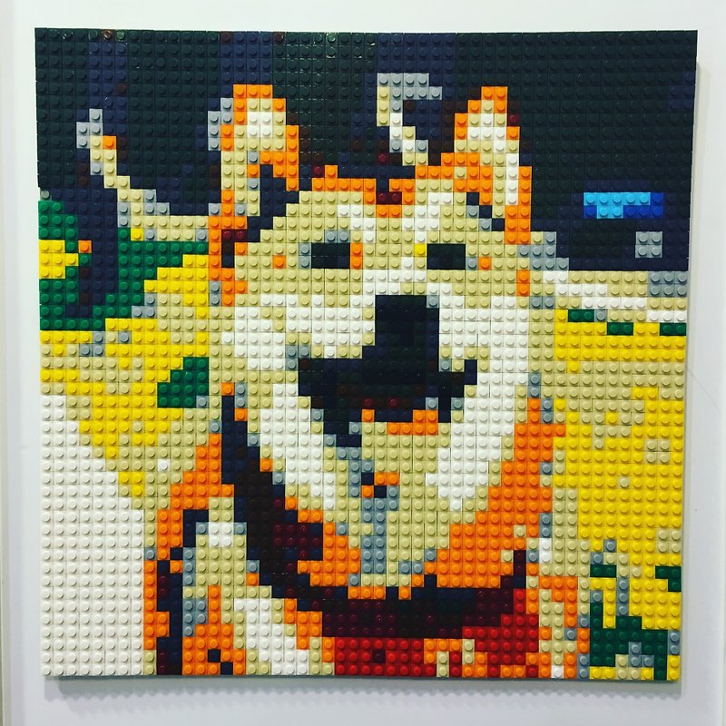 Pet portrait 40cm*40cm Custom-made DIY lego-like brick mosaic - อื่นๆ - พลาสติก 