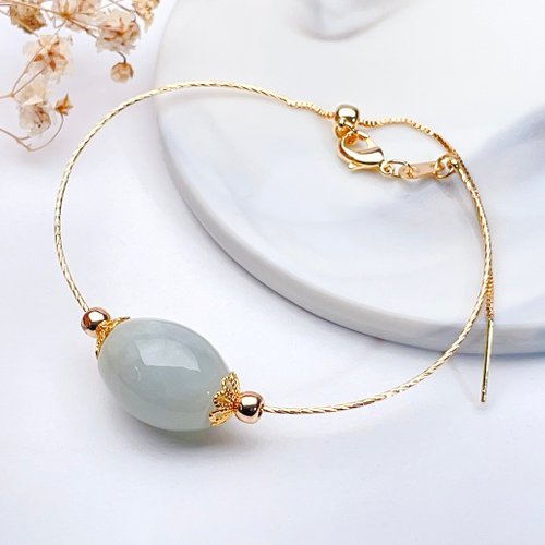 瓔珞珠寶盒 E.L.Jewelry Box 冰種翡翠路路通手鍊14K包金|天然緬甸翡翠A貨|送禮