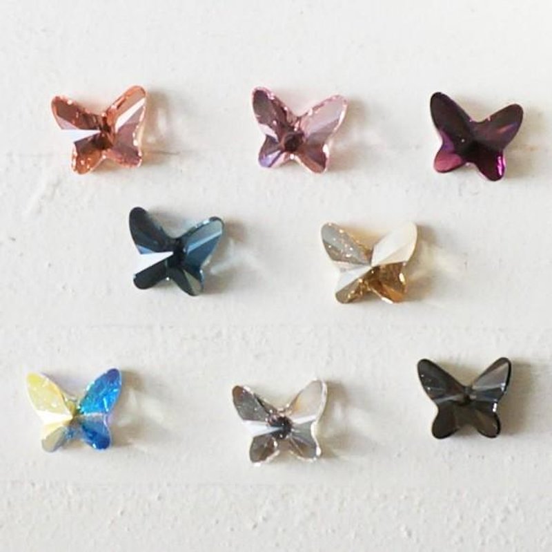 Swarovski ♡ butterfly earrings *: ... - ต่างหู - โลหะ หลากหลายสี