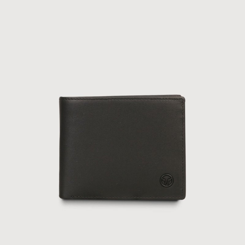 [Free upgrade gift packaging] Ares 8 Card Middle Flip Coin Bag Wallet - Black/VA131W03 - Wallets - Genuine Leather Black