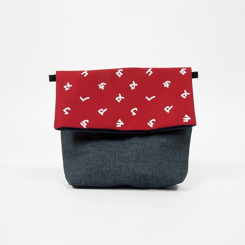 [HEYSUN]バッグ/バックパック側に向けボポモフォ手のシルクスクリーン印刷、二重折り - 黒赤+ - ショルダーバッグ - コットン・麻 レッド