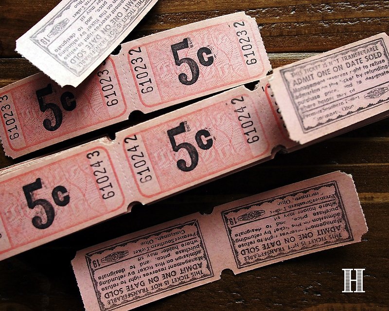 Vintage Ticket 2P H - Cards & Postcards - Paper Pink