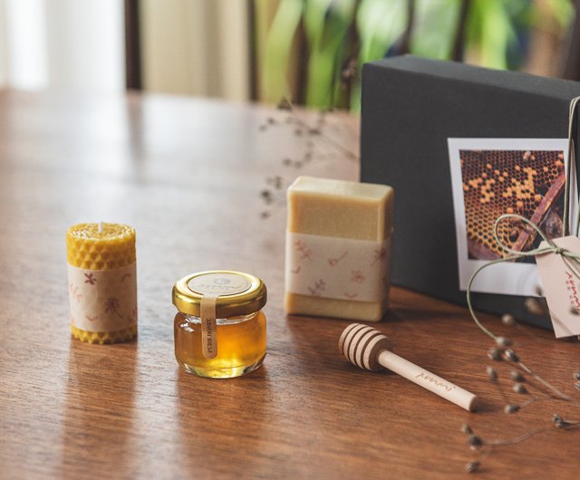 Honey Gift Set Beeswax Candle Gift Set Honey and Soap Gift 