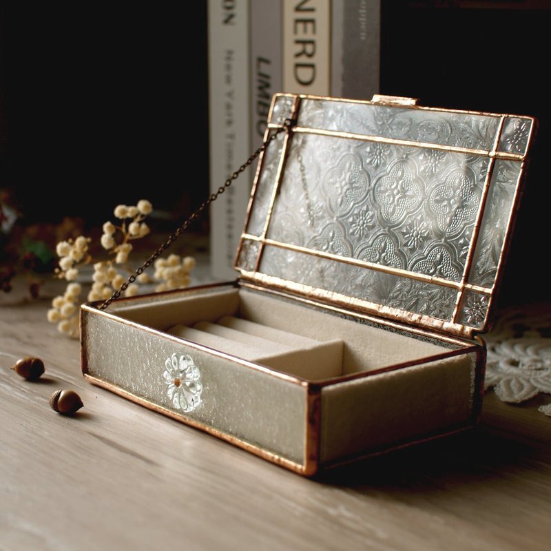 Begonia flower jewelry box/glass jewelry box (medium length)/velvet box not included - กล่องเก็บของ - วัสดุอื่นๆ หลากหลายสี