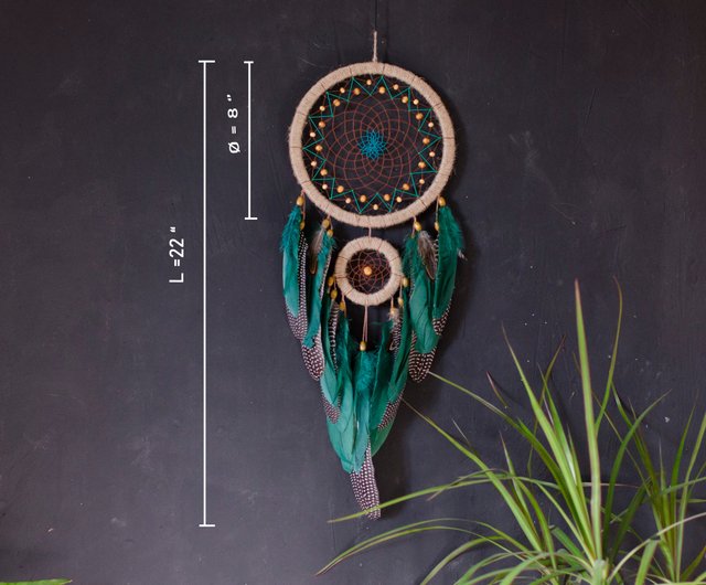 ドリームキャッチャーグリーン、ドリームキャッチャーハンドメイド