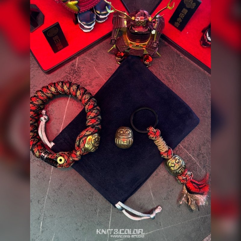 Knit&Color.傘繩手作-原創墜飾No.1達摩不倒翁 - 手鍊/手環 - 尼龍 