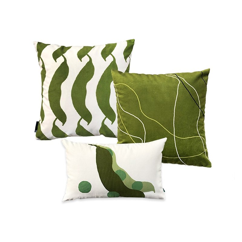 原創設計樣板間自然文藝趣味簡約北歐豆莢綠色飄窗客製抱枕靠墊 - 枕頭/咕𠱸 - 聚酯纖維 綠色