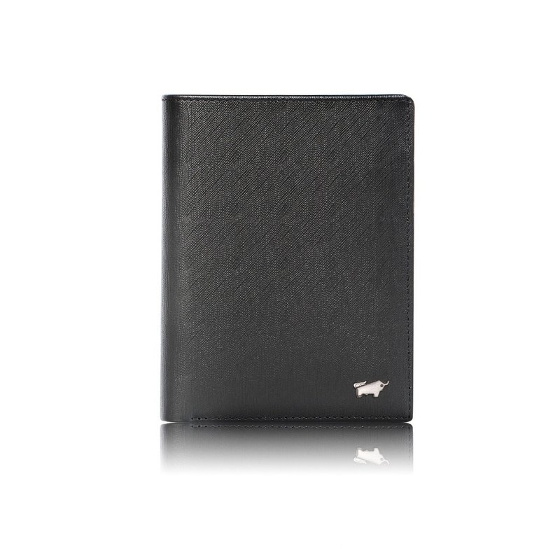 [Free upgrade gift package] HOMME-M 9-card vertical center clip-black/BF306-359-BK - กระเป๋าสตางค์ - หนังแท้ สีดำ