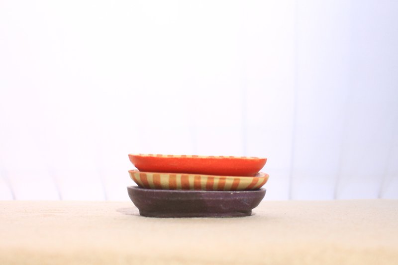 彩繪小豆皿 - 小碟/醬油碟 - 陶 粉紅色