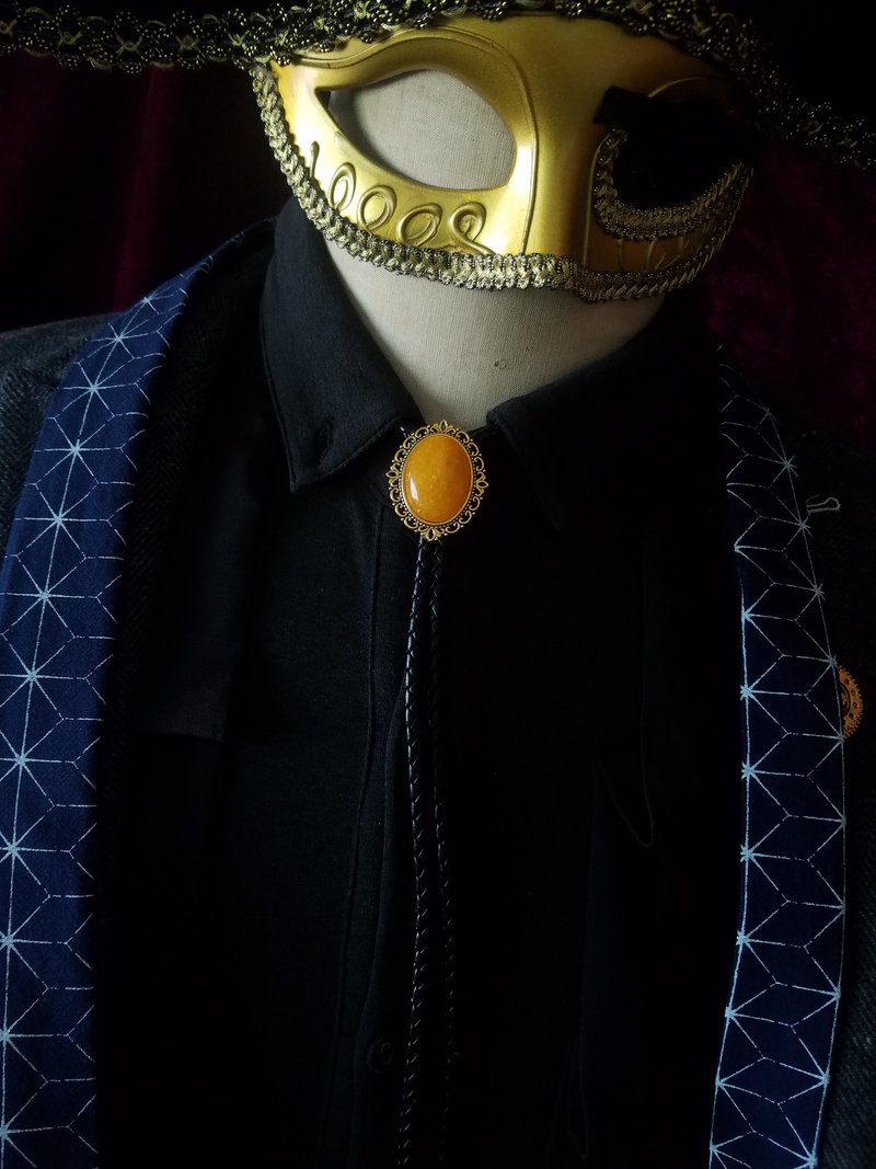 蜜蠟石保羅領帶領結天然寶石bolo tie領帶 - 領帶/領帶夾 - 半寶石 黃色