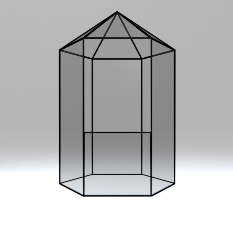 Digital drawing for printing 034. Stained glass large big hexagonal terrarium - 圖文模板設計 - 其他材質 