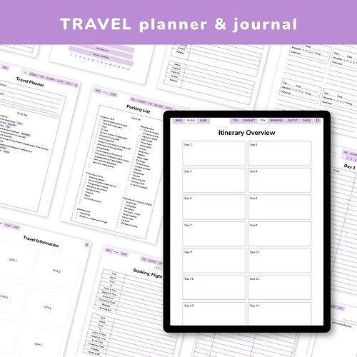 Pluto Pun Studio Travel Planner | Purple | Hyperlink