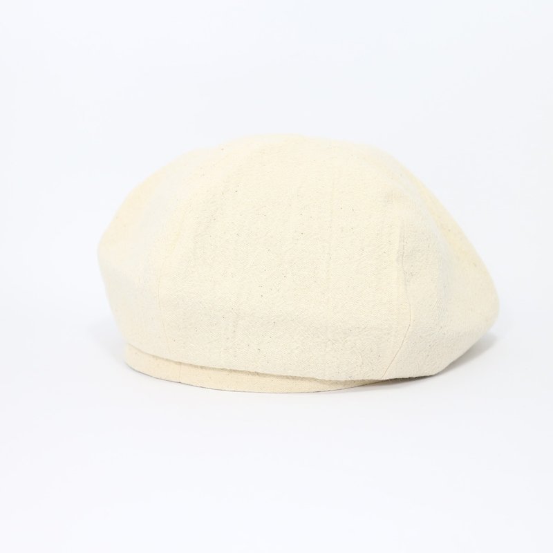 JOJA / 貝蕾 / 皺皺水洗棉 / 原胚 - 帽子 - 棉．麻 白色