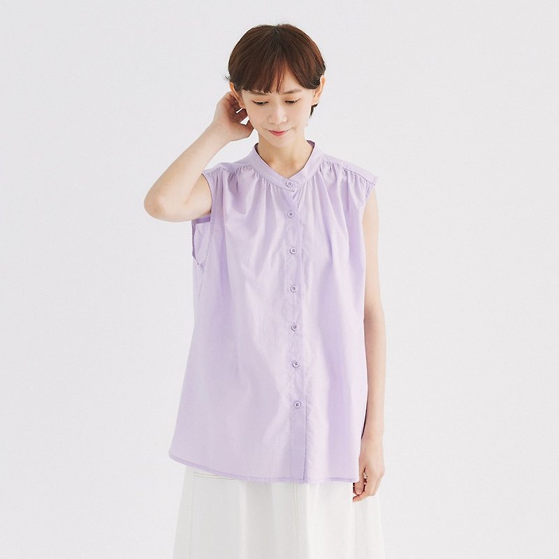 【Simply Yours】Template and skin-friendly sleeveless top purple F - เสื้อกั๊กผู้หญิง - ผ้าฝ้าย/ผ้าลินิน สีม่วง
