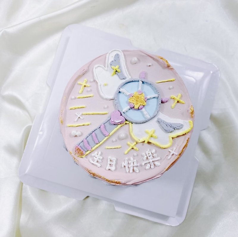 魔法棒許願 生日客製蛋糕 手繪卡通蛋糕 造型蛋糕 6吋 限台南面交 - 蛋糕/甜點 - 新鮮食材 粉紅色