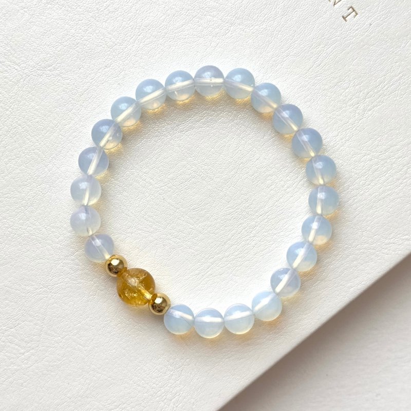 [Libra Scorpio Sagittarius | October/November] Opal citrine simple 18K gold-plated bracelet attracts wealth and love - Bracelets - Semi-Precious Stones Multicolor